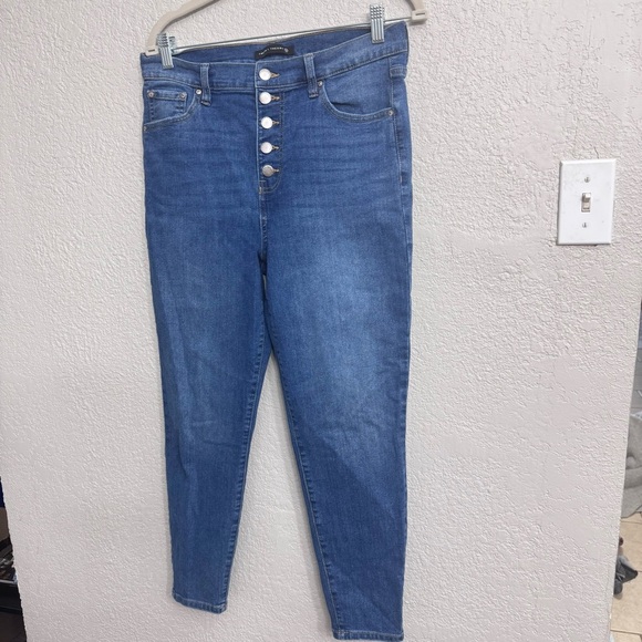 Truth + Theory Medium Wash High Waist Denim Ankle 5-Button Jeans Size 12 - Picture 3 of 5